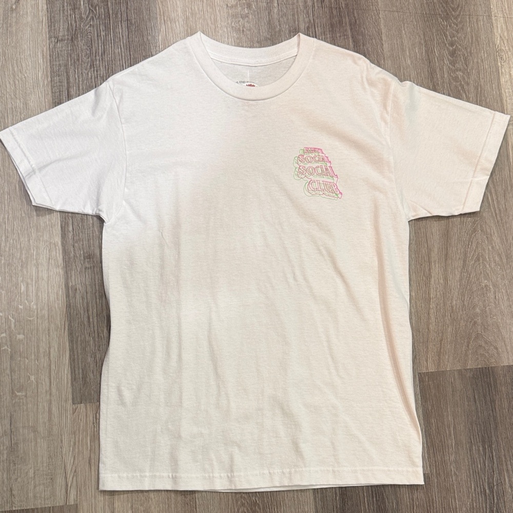 Anti Social Social Club White Tee with Pink Graphic